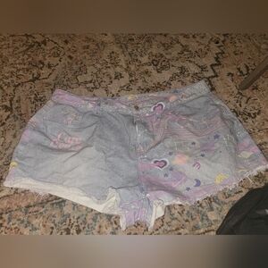 Care BEAR 3XL Denim Shorts with Graphic Design